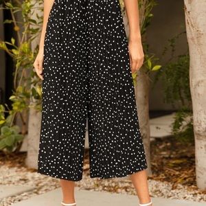 SHEIN cropped black polka dot pants